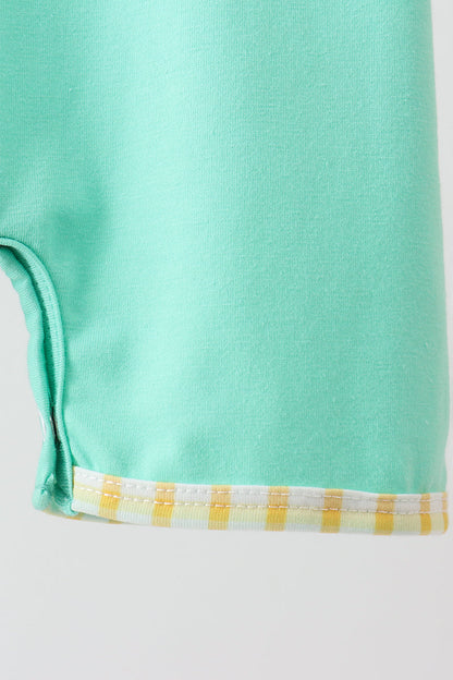Mint Honey Bear Embroidered Romper