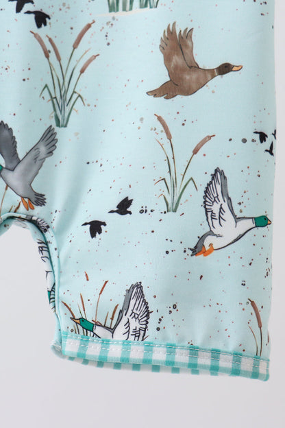 Green Duck Pocket Romper