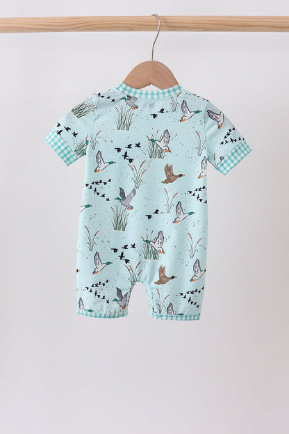 Green Duck Pocket Romper