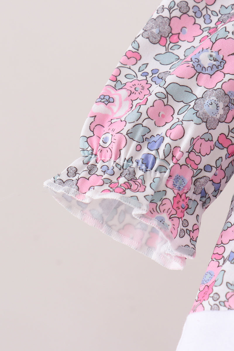 Pink Floral Embroidery Bubble
