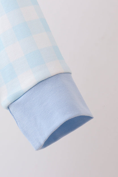 Blue Mallard Applique Gingham Bubble