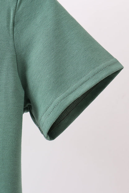 Green Mallard Embroidery Pocket Top