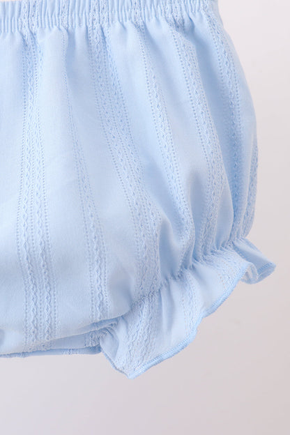 Blue Jacquard Lace Bloomer Set