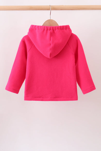 Magenta Fleece Bow Coat