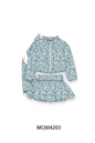 Teal floral print mom&me skorts set