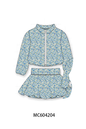 Teal floral print mom&me skorts set