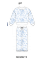 Blue floral print mom&me pants set