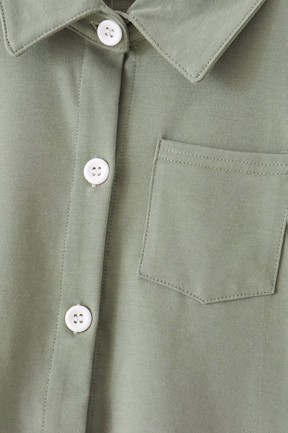 Green Pocket Button Down Shirt