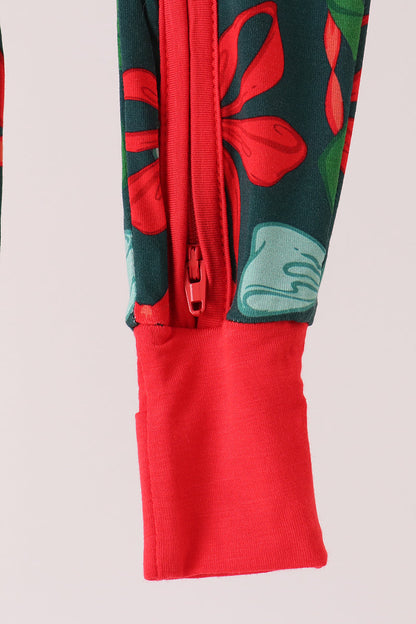 Forest Bow Zip Bamboo Romper