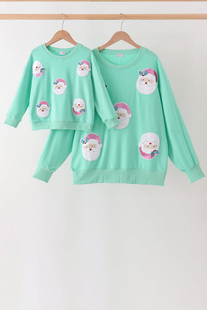 Mint Santa Sequin Mom&me Top