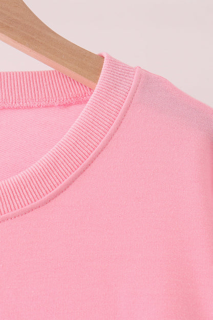 Pink Holly Jolly Embroidery Mom Top