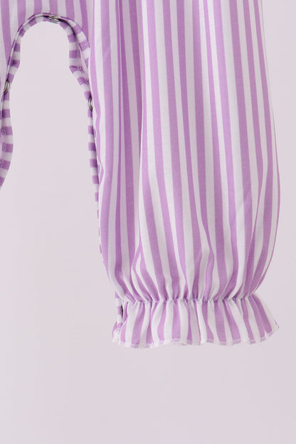 Purple Stripe Frozen Smocked Romper