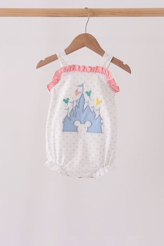 Pink Castle Applique Ruffle Bubble