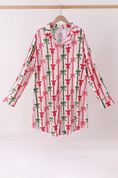Pink Bow Bamboo Mom Dress