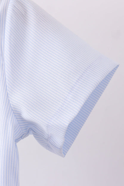 Blue duck embroidery stripe shorts set