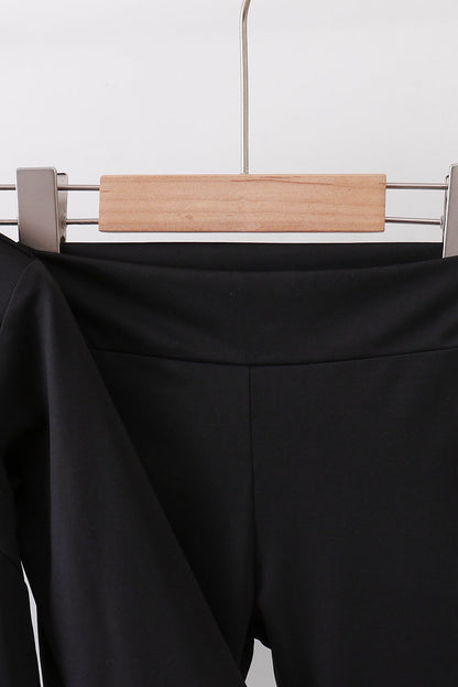 Black active  flare pants set