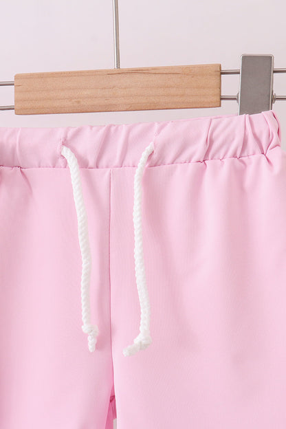 Pink active shorts set