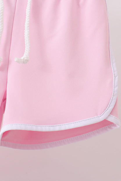 Pink active shorts set