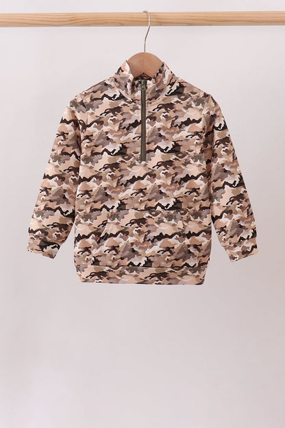Camouflage zipper pullover