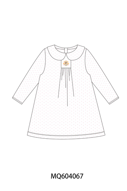 Pink dot turkey embroidery dress