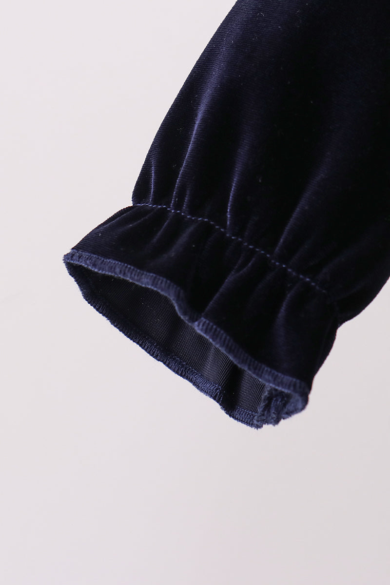 Navy christmas tree embroidery bubble