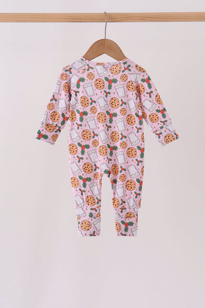 Pink milk cookie holly bamboo romper