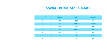Blue Plaid UPF Swim Trunks